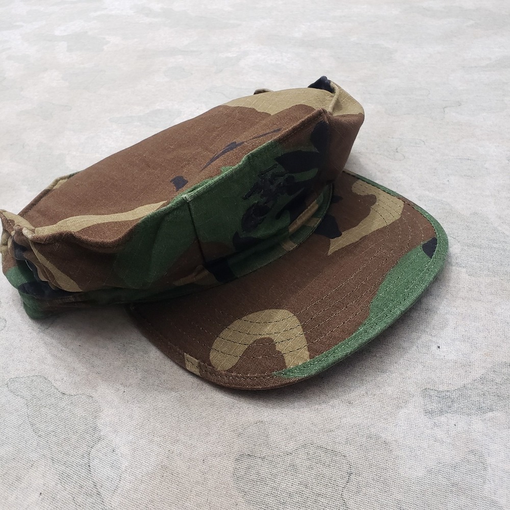 Tru-Spec Hat Unisex‎ 7 1/4 Green Woodland Camo Rip Stop Military Utility Combat